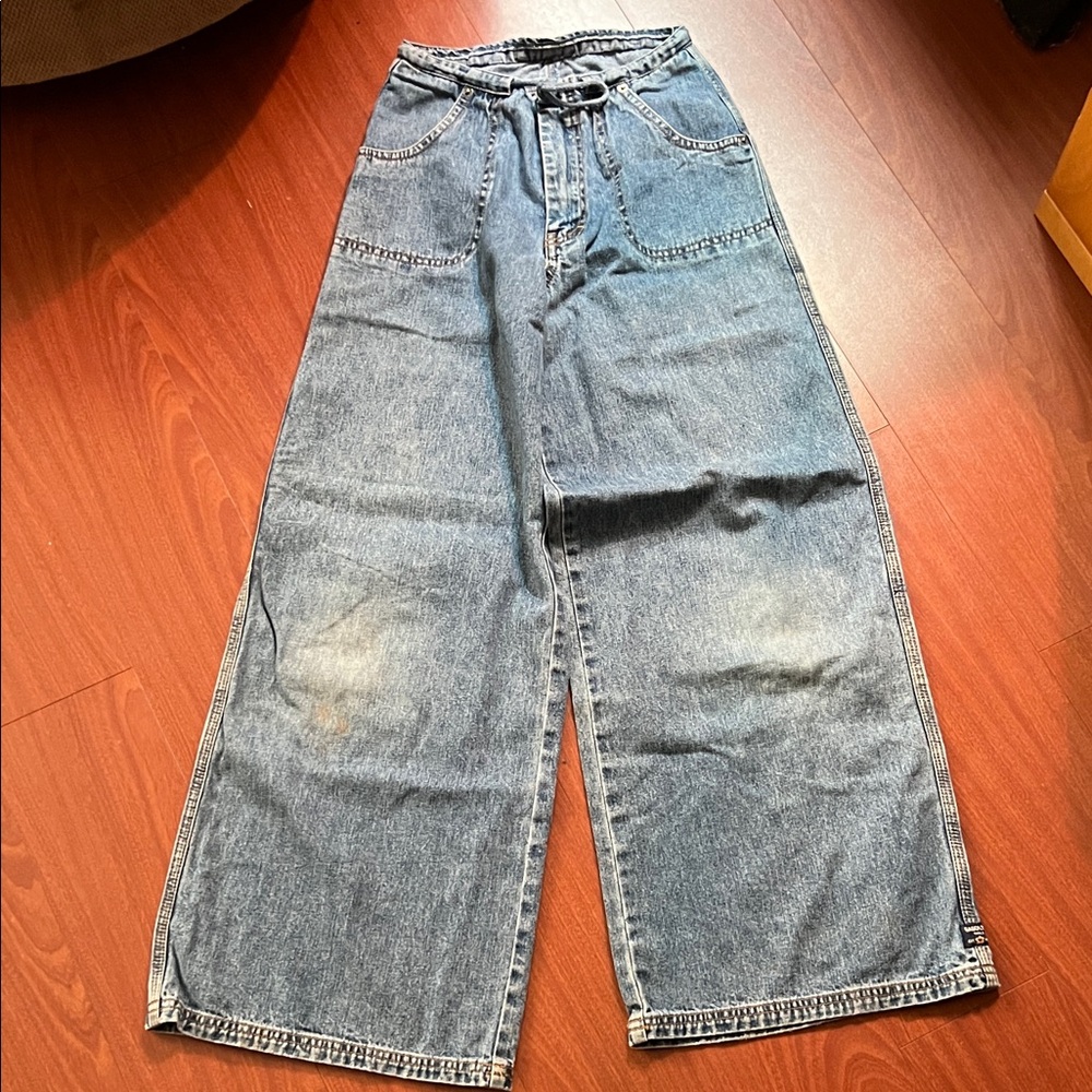 Vintage Gasoline girls size 14 high‎ waist Wide-Leg Denim Jeans